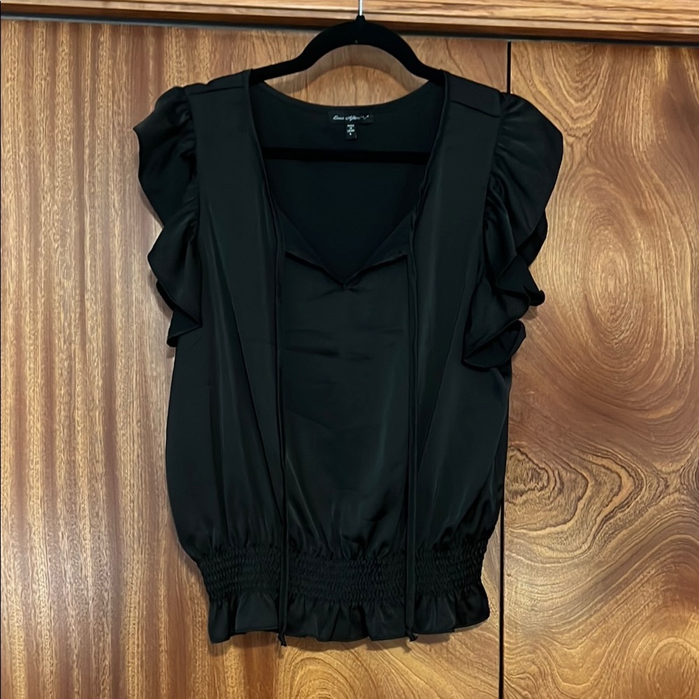 Black Ruffled Women's Top